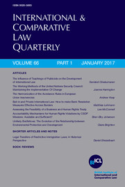 International & Comparative Law Quarterly Volume 66 - Issue 1 -