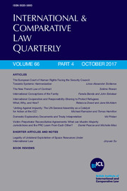 International & Comparative Law Quarterly Volume 66 - Issue 4 -