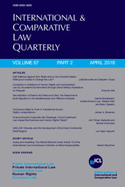 International & Comparative Law Quarterly Volume 67 - Issue 2 -