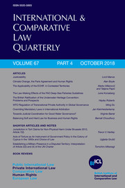International & Comparative Law Quarterly Volume 67 - Issue 4 -