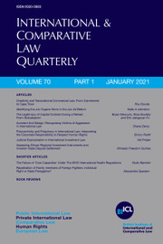 International & Comparative Law Quarterly Volume 70 - Issue 1 -