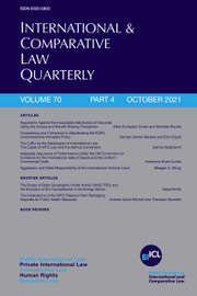 International & Comparative Law Quarterly Volume 70 - Issue 4 -
