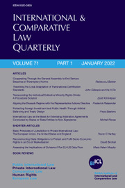 International & Comparative Law Quarterly Volume 71 - Issue 1 -