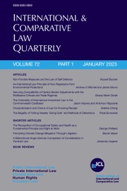 International & Comparative Law Quarterly: Volume 72 - Issue 1 ...