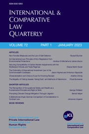 International & Comparative Law Quarterly Volume 72 - Issue 1 -