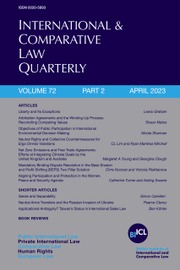 International & Comparative Law Quarterly Volume 72 - Issue 2 -