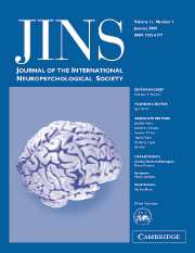 Journal of the International Neuropsychological Society Volume 11 - Issue 1 -