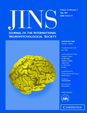 Journal of the International Neuropsychological Society Volume 13 - Issue 3 -