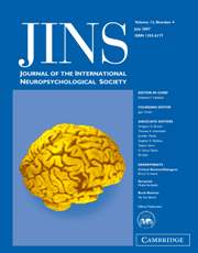 Journal of the International Neuropsychological Society Volume 13 - Issue 4 -