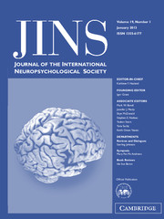 Journal of the International Neuropsychological Society Volume 19 - Issue 1 -