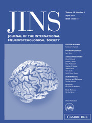 Journal of the International Neuropsychological Society Volume 19 - Issue 4 -