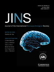 Journal of the International Neuropsychological Society Volume 22 - Issue 9 -