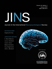 Journal of the International Neuropsychological Society Volume 23 - Issue 1 -