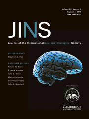 Journal of the International Neuropsychological Society Volume 24 - Issue 8 -