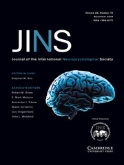 Journal of the International Neuropsychological Society Volume 25 - Issue 10 -