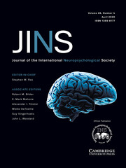 Journal of the International Neuropsychological Society Volume 26 - Issue 4 -