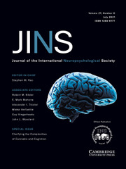 Journal of the International Neuropsychological Society Volume 27 - Special Issue6 -  Clarifying the Complexities of Cannabis and Cognition
