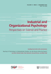 Industrial And Organizational Psychology: Volume 13 - Issue 4 ...