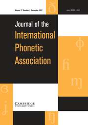 Journal of the International Phonetic Association Volume 37 - Issue 3 -