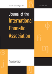 Journal of the International Phonetic Association Volume 41 - Issue 2 -