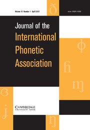 Journal of the International Phonetic Association Volume 43 - Issue 1 -