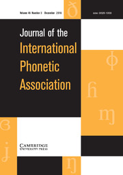 Journal of the International Phonetic Association Volume 46 - Issue 3 -