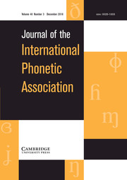 Journal of the International Phonetic Association Volume 48 - Issue 3 -