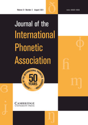 Journal of the International Phonetic Association Volume 51 - Issue 2 -