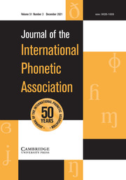 Journal of the International Phonetic Association Volume 51 - Issue 3 -