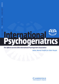 International Psychogeriatrics Volume 15 - Issue 1 -
