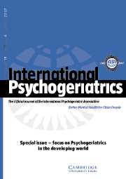 International Psychogeriatrics Volume 19 - Issue 4 -
