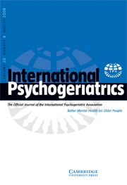 International Psychogeriatrics Volume 20 - Issue 4 -