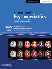International Psychogeriatrics Volume 22 - Special Issue8 -  Focus on prevention in psychogeriatrics