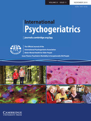 International Psychogeriatrics Volume 31 - Issue 11 -  Issue Theme: Psychiatric Morbidity in Exceptionally Old People