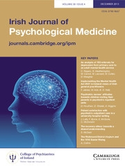 Irish Journal of Psychological Medicine Volume 30 - Issue 4 -