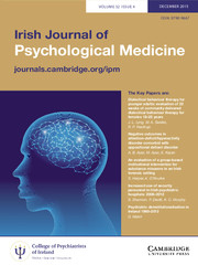 Irish Journal of Psychological Medicine Volume 32 - Issue 4 -