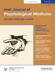 Irish Journal of Psychological Medicine Volume 34 - Special Issue4 -  Special Issue on Coercion