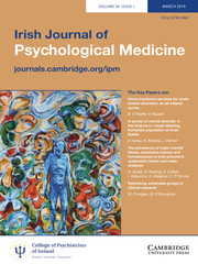 Irish Journal of Psychological Medicine Volume 36 - Issue 1 -
