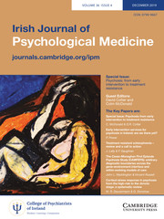 Irish Journal of Psychological Medicine Volume 36 - Issue 4 -  Psychosis: from early intervention to treatment resistance