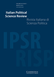 Italian Political Science Review / Rivista Italiana di Scienza Politica Volume 49 - Issue 1 -