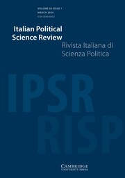 Italian Political Science Review / Rivista Italiana di Scienza Politica Volume 50 - Issue 1 -