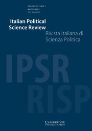 Italian Political Science Review / Rivista Italiana di Scienza Politica Volume 52 - Issue 1 -