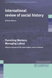 International Review of Social History Volume 68 - Special IssueS31 -  Punishing Workers, Managing Labour