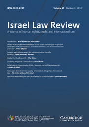Israel Law Review Volume 45 - Issue 2 -