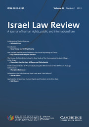 Israel Law Review Volume 46 - Issue 1 -