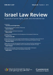 Israel Law Review Volume 46 - Issue 2 -