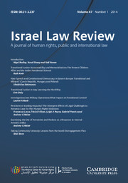 Israel Law Review Volume 47 - Issue 1 -