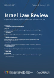 Israel Law Review Volume 48 - Issue 1 -