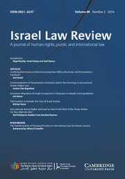 Israel Law Review Volume 49 - Issue 2 -