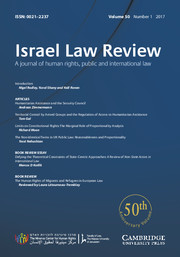 Israel Law Review Volume 50 - Issue 1 -